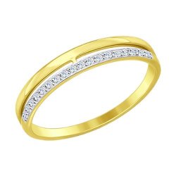 Кольцо из желтого золота с фианитами (Арт.017151-2)