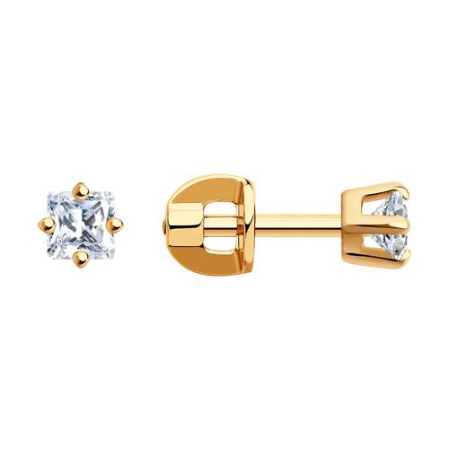 Серьги-пусеты из золота с фианитами (Арт.022167)