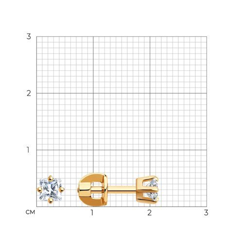 Серьги-пусеты из золота с фианитами (Арт.022167)