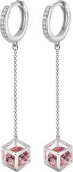 Серьги из серебра с куб. цирконием (Арт.fus-3-8-swr-10-s)