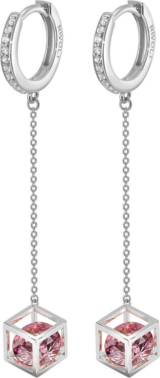 Серьги из серебра с куб. цирконием (Арт.fus-3-8-swr-10-s)