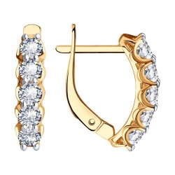 Серьги из золота с фианитами (Арт.027928)