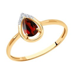 Кольцо золотое пробы 585 с гранатом (Арт.71-00023)