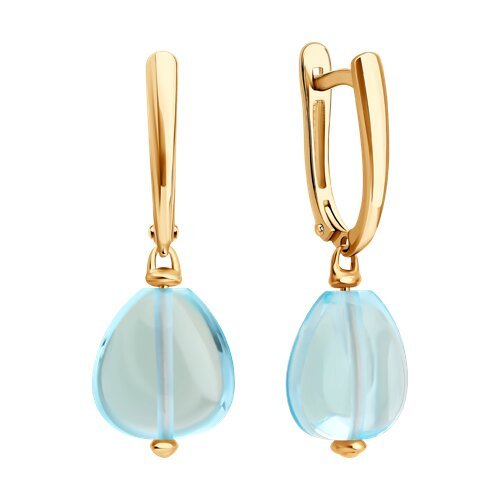 Серьги золотые пробы 585 с топазом (Арт.729257)