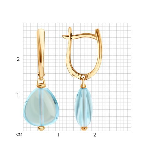 Серьги золотые пробы 585 с топазом (Арт.729257)