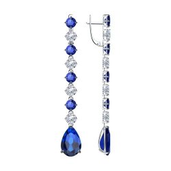 Серьги из серебра с фианитами (Арт.94025748)