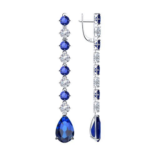 Серьги из серебра с фианитами (Арт.94025748)