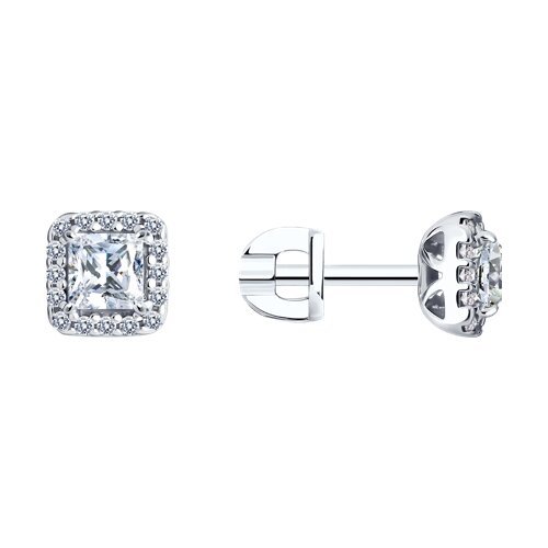 Серьги из серебра с фианитами (Арт.94025857)