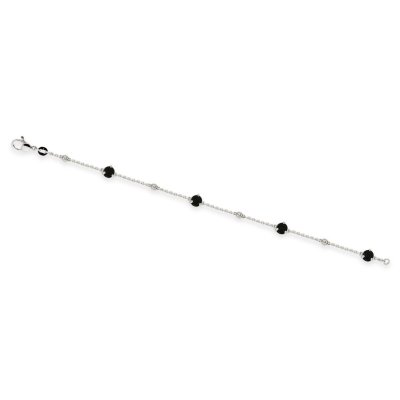 Браслет из золота с бриллиантом и ониксом Русские Самоцветы (Арт.95856)