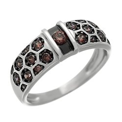 Кольцо из серебра с фианитом (Арт.cz-r01698-x-wb-db-x-db)