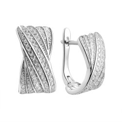 Серьги из серебра с фианитом (Арт.mp-e01204-x-w-x-x-w)