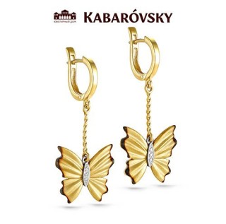 Серьги с бриллиантами «Золотая Бабочка» из золота 585 пробы Kabarovsky (арт.12-2744-1000)