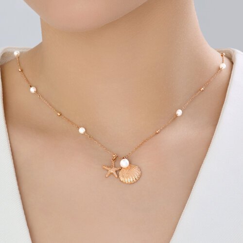 Колье из серебра с синтетическим жемчугом «Морская Рапсодия» SOKOLOV (арт.93-170-00024-1)