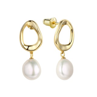 Серьги серебряные с жемчугом «Baroque Shine» Fresh Jewelry (арт.PI-E0423-2-X-L-PN-X-X)