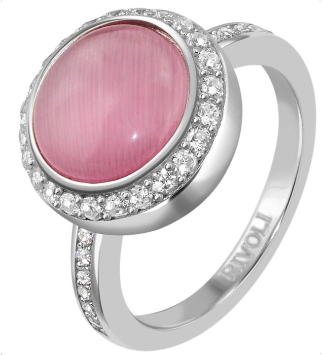 Кольцо из серебра с кошачим глазом и куб. цирконием (Арт.fgr-4-10-h-13-s)