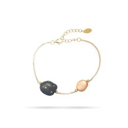 Браслет из серебра с жемчугом и куб. цирконием (Арт.rb-b336-4-x-bl-pn-x-w)