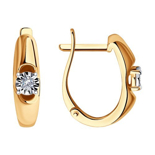 Серьги из комбинированного золота с бриллиантами (Арт.1021131)