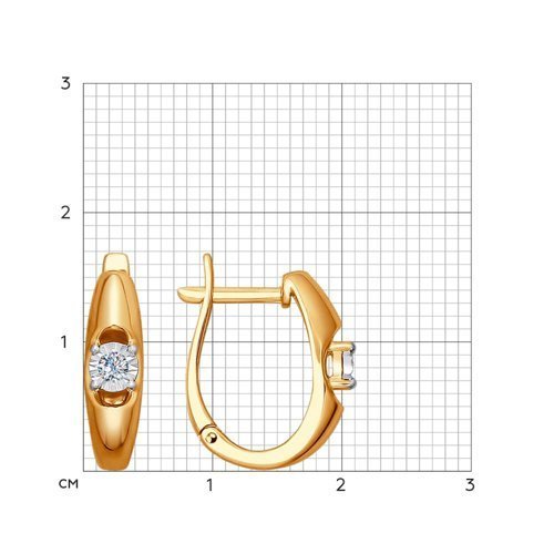 Серьги из комбинированного золота с бриллиантами (Арт.1021131)