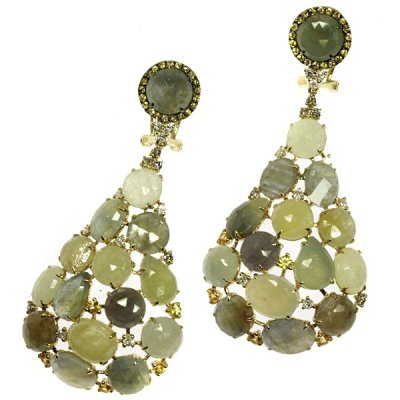 Серьги из золота с бриллиантом и корундом (Арт.e03172k_sr_dn_cr_blk)