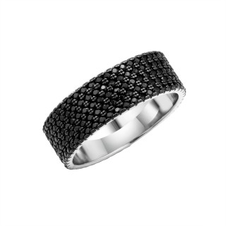 Кольцо серебряное с фианитами «Caviar Black Shine» Fresh Jewelry (арт.SL-R00904-X-WB-X-X-B)