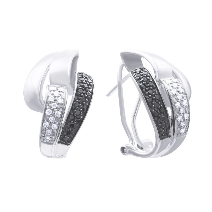 Серьги из белого золота с бриллиантом (Арт.e20600c_db_wg)