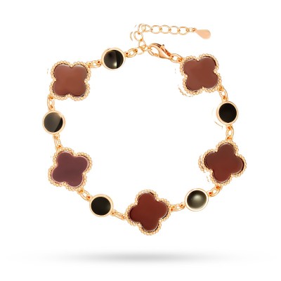 Браслет серебряный с керамикой и эмалью «Lucky Large» Fresh Jewelry (арт.TC-B00747-BR-G-X-B-X)