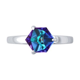Кольцо из серебра с кристаллом «Северное Сияние» Соколов (арт.94-110-02383-2)