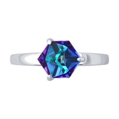 Кольцо из серебра с кристаллом «Северное Сияние» Соколов (арт.94-110-02383-2)