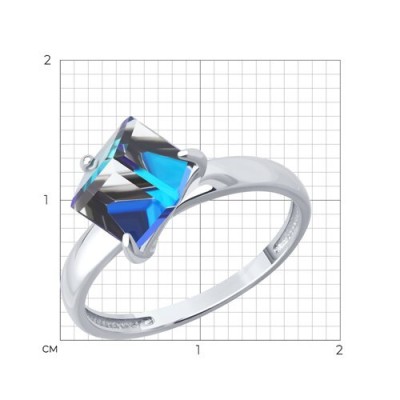 Кольцо из серебра с кристаллом «Северное Сияние» Соколов (арт.94-110-02383-2)