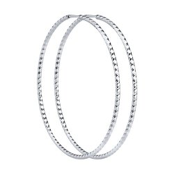 Серьги конго из серебра с алмазной гранью (Арт.94140035)