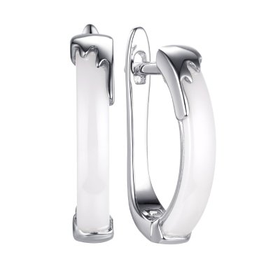 Серьги из серебра с керамикой (Арт.tc-e00461-w-w-x-x-x)