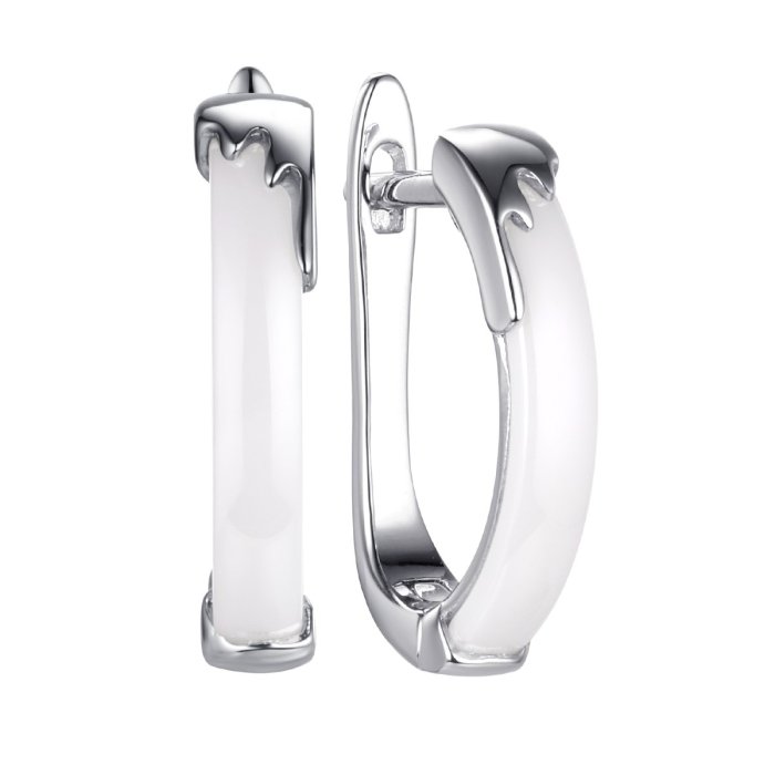 Серьги из серебра с керамикой (Арт.tc-e00461-w-w-x-x-x)