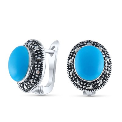 Серьги Серебряные крылья (Арт.22392659_biryuzapr_markazit)