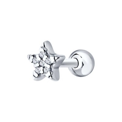 Серьга из серебра с фианитами «Сияющая Звезда» Соколов (арт.9417)