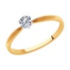 Кольцо из золота с выращенным бриллиантом «Сияние нежности» Соколов (арт.1011919-5)
