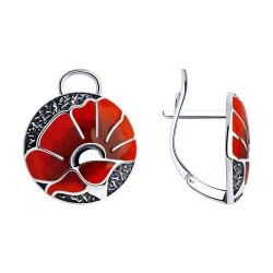Серьги из серебра с эмалью (Арт.95-120-01703-1)