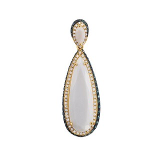 Кулон с агатом и бриллиантами «Белая капля неба» MyJewels (арт.HF03654P-YWABL_DL_WAG_YG)