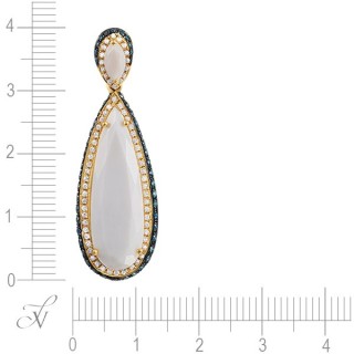Кулон с агатом и бриллиантами «Белая капля неба» MyJewels (арт.HF03654P-YWABL_DL_WAG_YG)