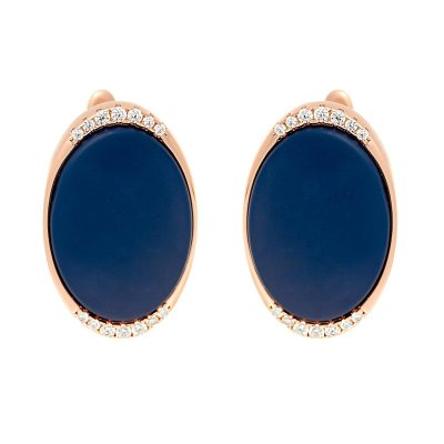 Серьги из серебра с керамикой и куб. цирконием (Арт.tm-e375-1-vl-g-x-x-w)