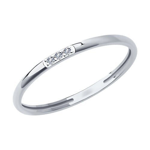 Кольцо из серебра с искусственно выращенными бриллиантами (Арт.87010085)