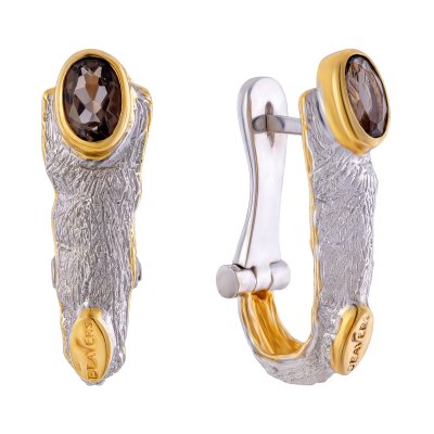 Серебряные серьги BEAVERS с раухтопазом 2102rt