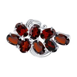 Брошь из серебра с гранатами (Арт.92040030)