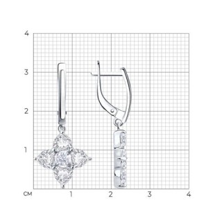 Серьги из серебра с фианитами «Снежное Созвездие» Соколов (арт.94026902)