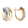 Серьги из золочёного серебра с фианитами (Арт.93-120-00419-1)