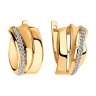 Серьги из золочёного серебра с фианитами (Арт.93-120-00419-1)