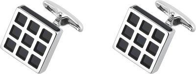 Запонки из ювелирного сплава с ониксом (Арт.2-b-1023-20-s)