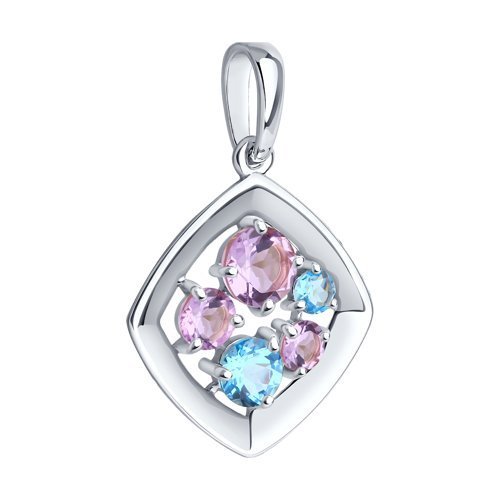 Подвеска из серебра с полудрагоценными вставками (Арт.94-330-00989-1)