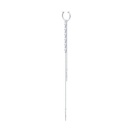 Серьга из серебра с фианитами (Арт.94170408)