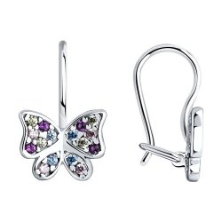 Серьги из серебра с фианитами (Арт.94026038)