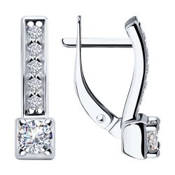 Серьги из серебра с фианитами (Арт.94-120-01553-1)
